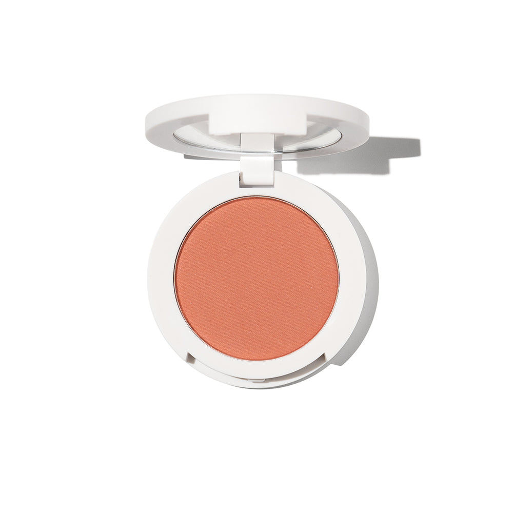 Close-up of CHADO Blush Powder in Honeymoon - a clean beauty matte blush perfect for a natural sun-kissed look.