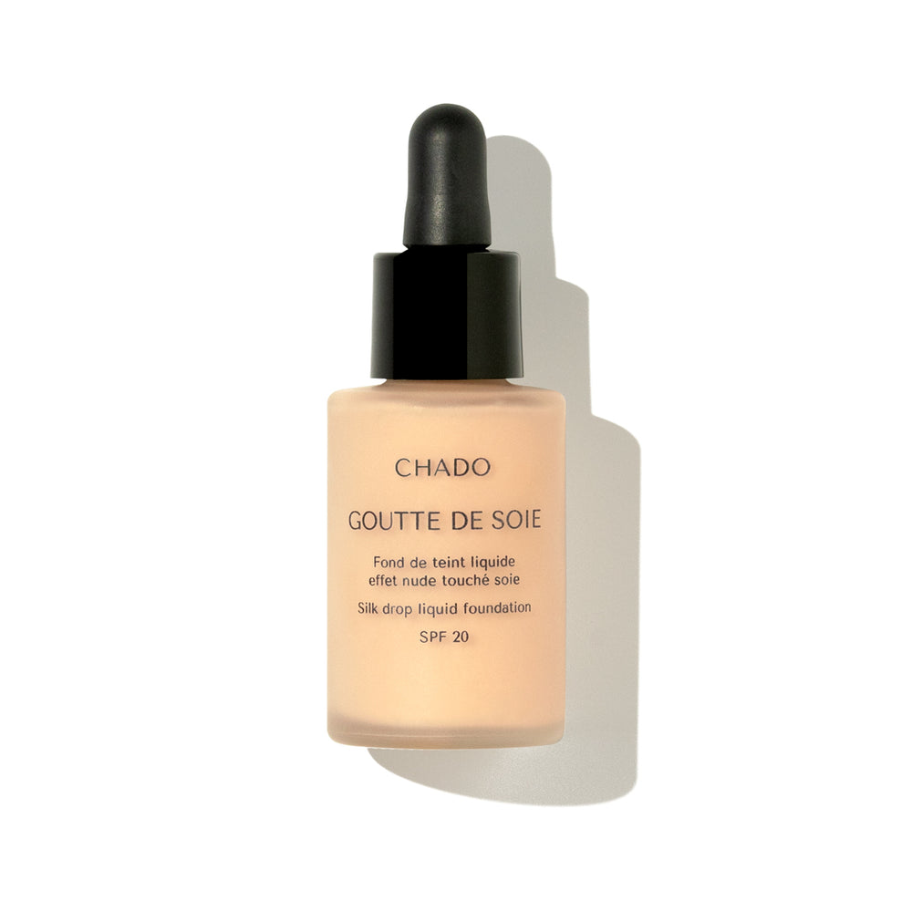 CHADO Goutte de Soie Foundation in Porcelaine shade - lightweight matte foundation with SPF 20