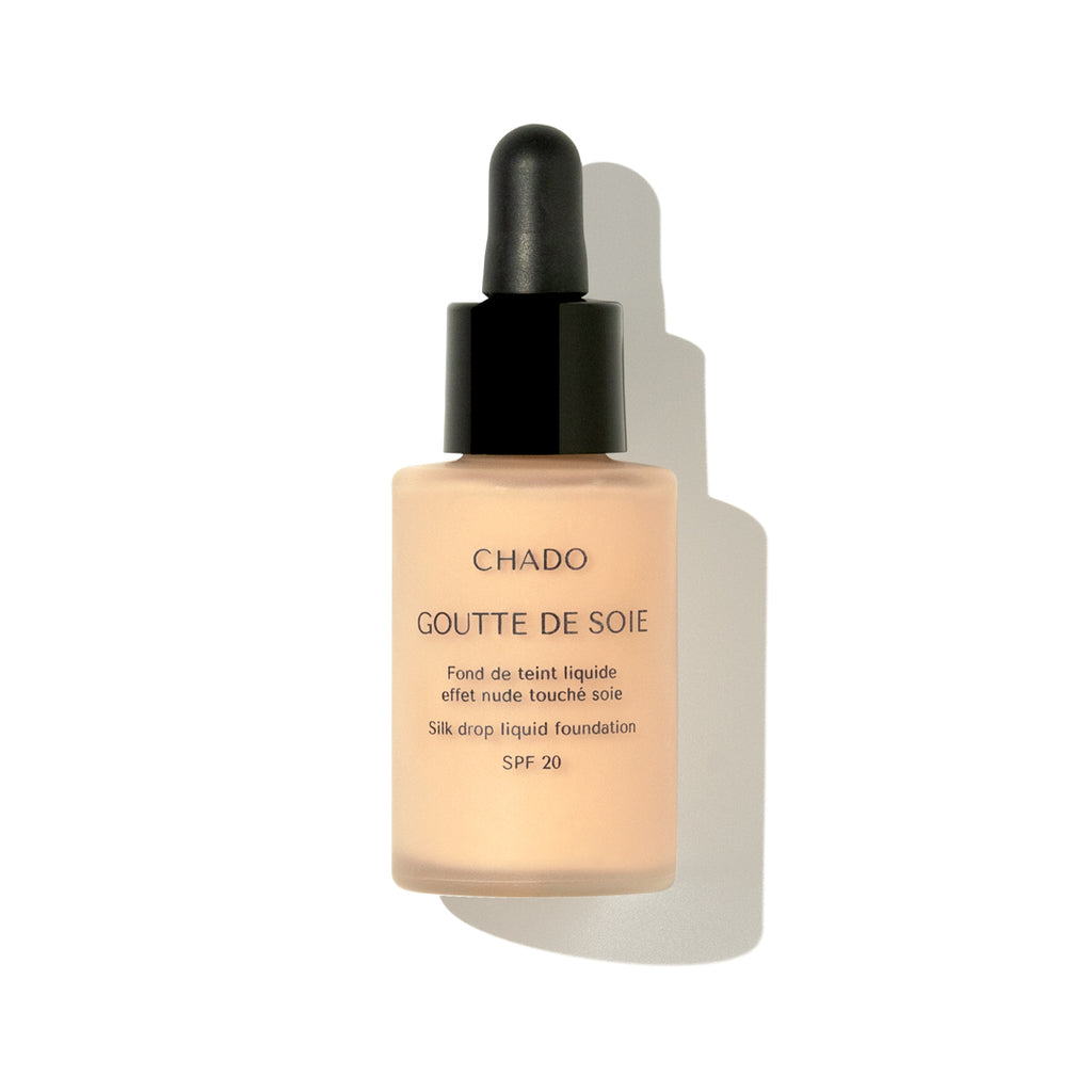 CHADO Goutte de Soie Foundation in Porcelaine shade - lightweight matte foundation with SPF 20