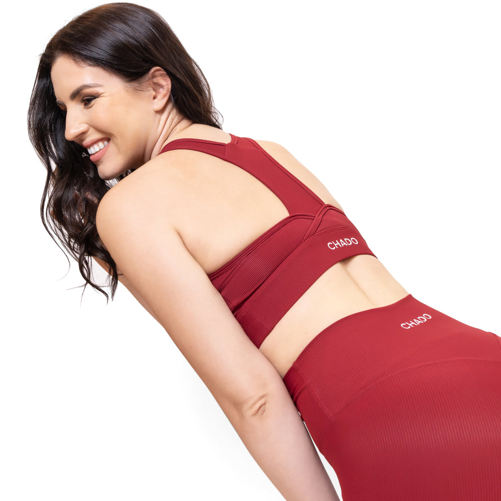 Dynamic Red Activewear Set for Yoga and Fitness - Chado Splendor Bras & Leggings