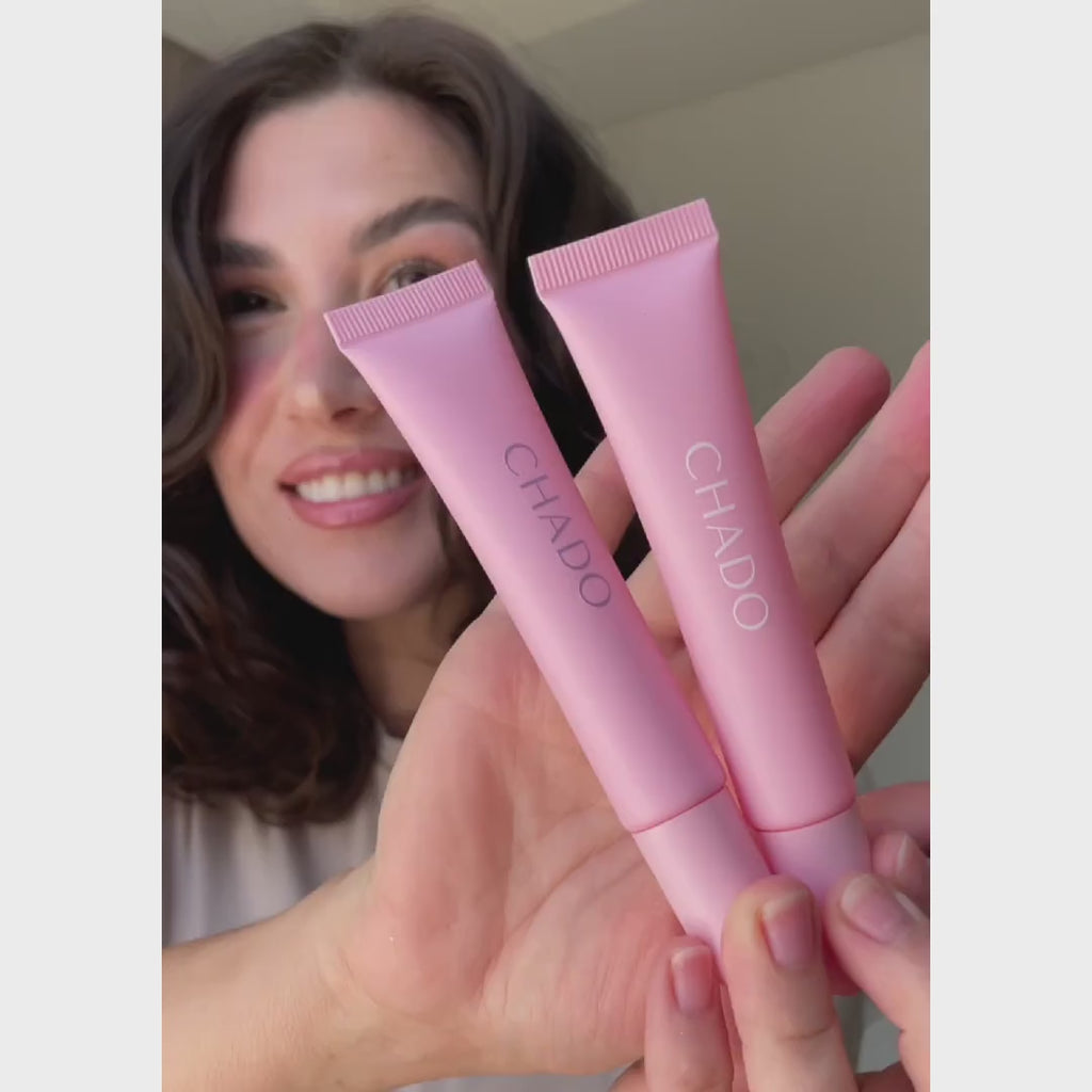 How to apply CHADO Sissi Lip Oil – Vegan, hydrating lip care with subtle glossy finish and clean ingredients